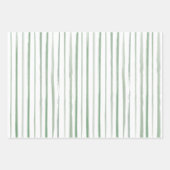 Wasserfarbene Pinienbäume Rote Grüne Streifen Weih Geschenkpapier Set (Vorderseite 3)