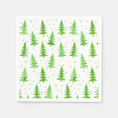 Wasserfarbene Pinienbäume Serviette (Vorderseite)