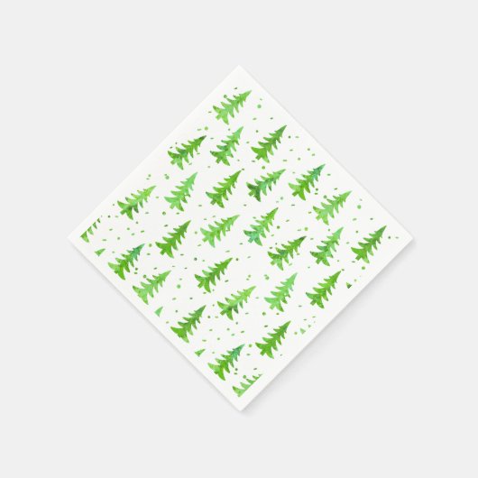 Wasserfarbene Pinienbäume Serviette (Ecke)