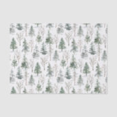 Wasserfarbene Pinienbäume Winter Weihnachten Seidenpapier (Vorderseite)