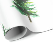 Wasserfarbene Pinienbäume Winterurlaub Geschenkpapier (Rolleneckpunkt)