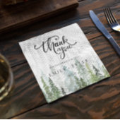 Wasserfarbene Pinienwälder Hochzeit nach Maß Serviette