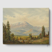 Wasserfarbene Pinienwälder Hochzeiten Gästebuch (Rückseite)