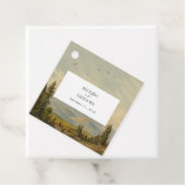 Wasserfarbene Pinienwälder Hochzeiten Geschenkanhänger (Beispiel)