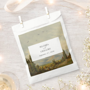 Wasserfarbene Pinienwälder Hochzeiten Geschenktütchen