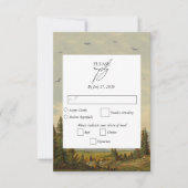 Wasserfarbene Pinienwälder Hochzeiten RSVP Karte (Vorderseite)