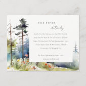 Wasserfarbene Pinienwälder Landschaft Hochzeiten D Begleitkarte (Vorderseite)