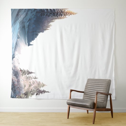 Wasserfarbene Pinienwälder, Landschaft Wandteppich (Beispiel (Horizontal))