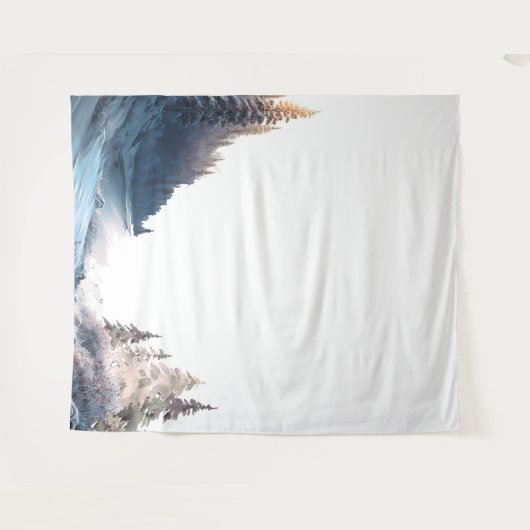 Wasserfarbene Pinienwälder, Landschaft Wandteppich (Vorderseite (Horizontal))