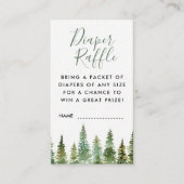 Wasserfarbene Pinienwälder Windelwindeln Umrandung Begleitkarte (Vorderseite)