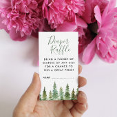 Wasserfarbene Pinienwälder Windelwindeln Umrandung Begleitkarte