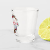 Wasserfarbene Pinienwälder Wreath Schnapsglas (Rechts)