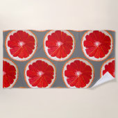 Wasserfarbene Pink Grapefruit Slice Art Strand Sti Strandtuch (Vorderseite)