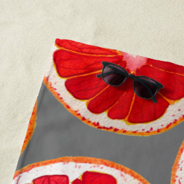 Wasserfarbene Pink Grapefruit Slice Art Strand Sti Strandtuch