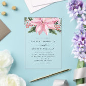 Wasserfarbene Pink Poinsettia Hochzeit der Blumen Acryleinladungen (In Situ (Hochzeit))