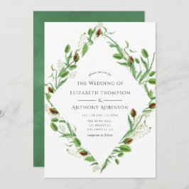 Wasserfarbene Pink-Poppies Hochzeit Einladung