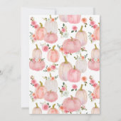 Wasserfarbene Pink Pumpkins Rose | Babydusche Einladung (Rückseite)
