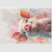 Wasserfarbene Pinky Pig Decoupage Seidenpapier (Vorderseite)