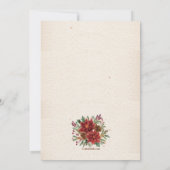 Wasserfarbene Poinsettias und Pine Cones Card (Rückseite)