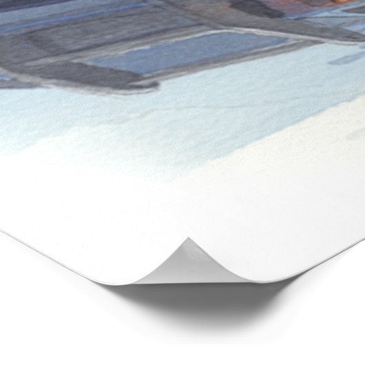 Wasserfarbene Polizei Aussichtskarte - Weltkulture Poster (Ecke)