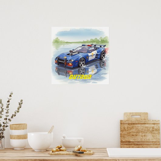 Wasserfarbene Polizei Aussichtskarte - Weltkulture Poster (Küche)