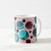 Wasserfarbene Polka-Punkte, abstraktes Muster. Kaffeetasse (VorderseiteRechts)