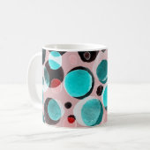 Wasserfarbene Polka-Punkte, abstraktes Muster. Kaffeetasse (Vorderseite Links)