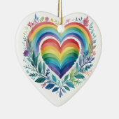 WASSERFARBENE RAINBOW-FARBIGE HERZEN KERAMIK ORNAMENT (Rechts)