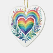 WASSERFARBENE RAINBOW-FARBIGE HERZEN KERAMIK ORNAMENT (Links)