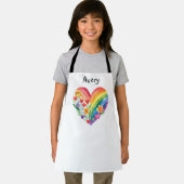 Wasserfarbene Regenbogen-Herz-Personalisierung Schürze (Insitu)