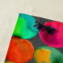 Wasserfarbene Regenbogenflecken Art Beach Style Strandtuch