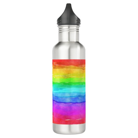 Wasserfarbene Regenbogenstreifen Design Wasserflas Edelstahlflasche (Links)