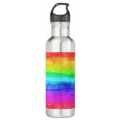Wasserfarbene Regenbogenstreifen Design Wasserflas Edelstahlflasche (Vorderseite)
