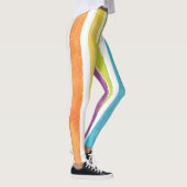 Wasserfarbene Regenbogenstreifen farbenfroher Somm Leggings (Rechts)