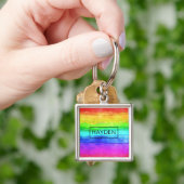 Wasserfarbene Regenbogenstreifen Personalisiert Schlüsselanhänger (Hand)