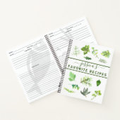 Wasserfarbene Rezepte Kräuter Grüne Personalisiert Notizblock (Innenseite)