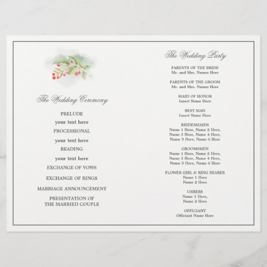 Wasserfarbene Romantische Rose geflochtene Hochzei (Rückseite)