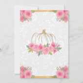 Wasserfarbene rosa Blume fallen Pumpkin-Brautparty Dankeskarte (Rückseite)