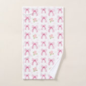 Wasserfarbene rosa Bögen mit Herz Badhandtuch Set (Handtuch)
