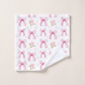 Wasserfarbene rosa Bögen mit Herz Badhandtuch Set (Waschlappen)