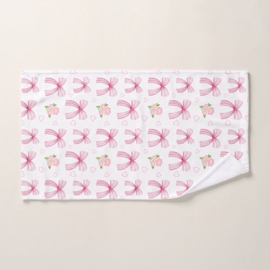 Wasserfarbene rosa Bögen mit Herz Badhandtuch Set (Handtuch)
