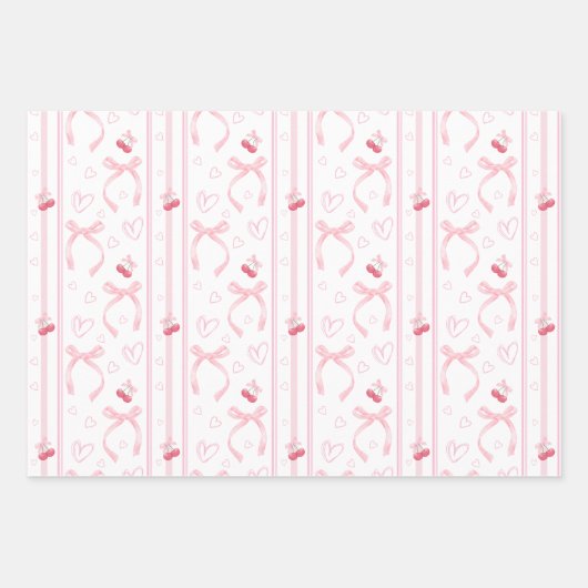 Wasserfarbene rosa Bögen mit Herz Geschenkpapier Set (Vorderseite 2)