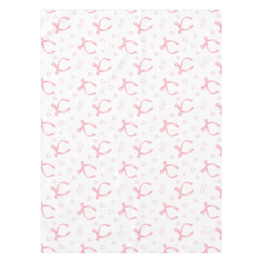 Wasserfarbene rosa Bögen mit Herz Tischdecke (Vorderseite)