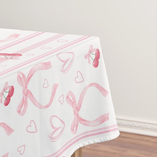 Wasserfarbene rosa Bögen mit Herz Tischdecke (Beispiel)