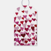 Wasserfarbene rosa Herzen Geschenkanhänger (Vorderseite)