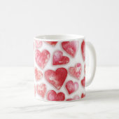 Wasserfarbene rosa Herzen Kaffeetasse (VorderseiteRechts)