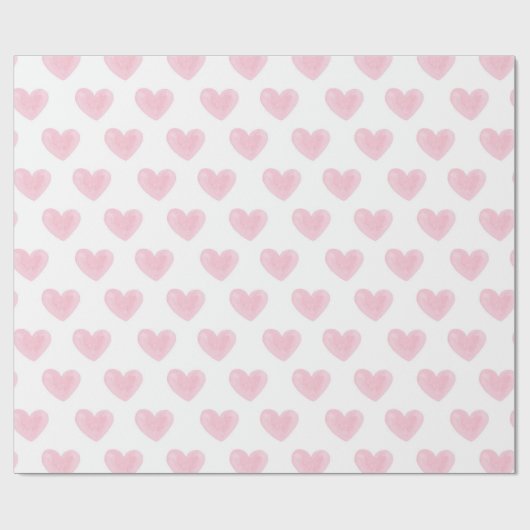 Wasserfarbene rosa Herzen. Liebe. Blush Valentines Geschenkpapier (Flach)