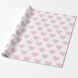 Wasserfarbene rosa Herzen. Liebe. Blush Valentines Geschenkpapier