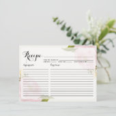 Wasserfarbene rosa Zinnspitzen Rezept II Karte (Stehend Vorderseite)