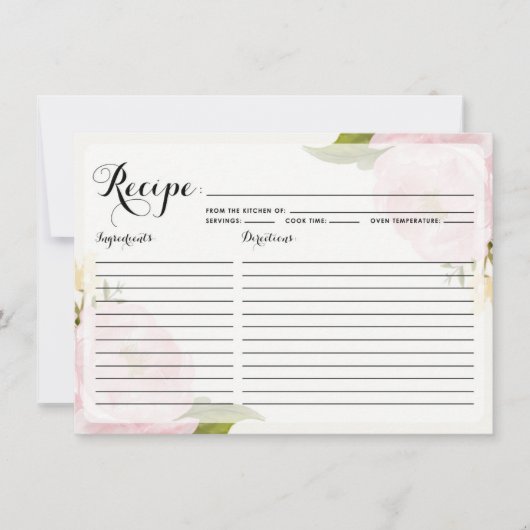 Wasserfarbene rosa Zinnspitzen Rezept II Karte (Vorderseite)